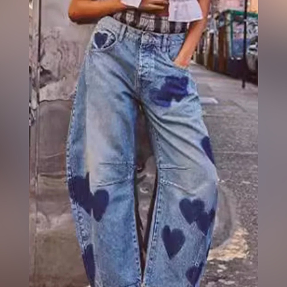 Free people heart denim nwt size 28 we the free